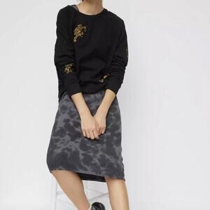Anthropologie Black Crewneck Tigers Flocked Sweatshirt - Size - XS